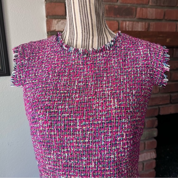 J. Crew Resume Dress in Autumn Tweed Pink Sz 6 - Picture 6 of 13